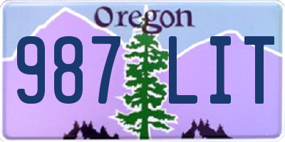 OR license plate 987LIT