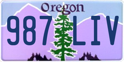 OR license plate 987LIV