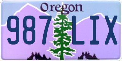 OR license plate 987LIX