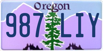 OR license plate 987LIY