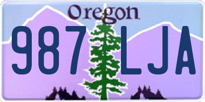 OR license plate 987LJA