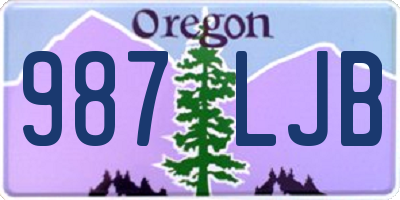 OR license plate 987LJB