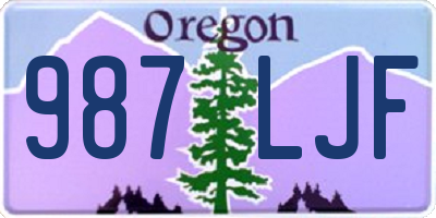 OR license plate 987LJF