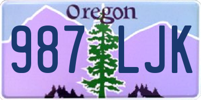 OR license plate 987LJK