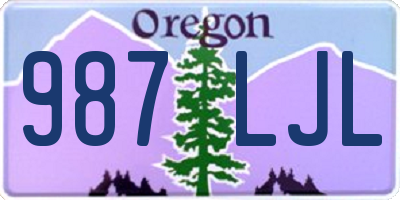OR license plate 987LJL