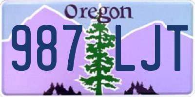 OR license plate 987LJT