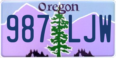 OR license plate 987LJW