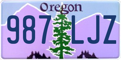 OR license plate 987LJZ