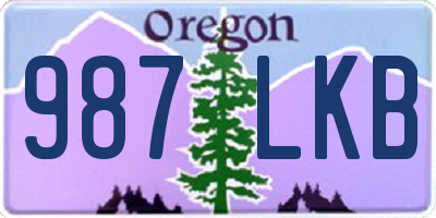 OR license plate 987LKB