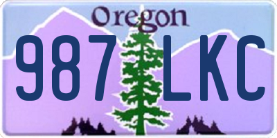 OR license plate 987LKC