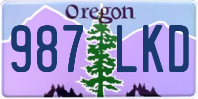 OR license plate 987LKD