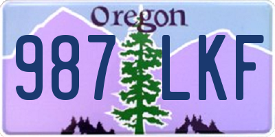 OR license plate 987LKF
