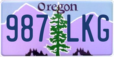 OR license plate 987LKG