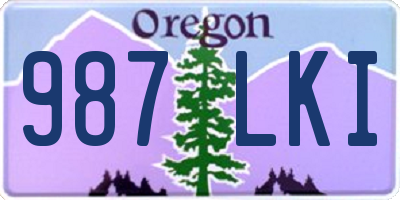 OR license plate 987LKI
