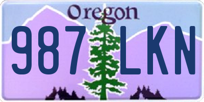 OR license plate 987LKN
