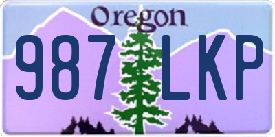 OR license plate 987LKP