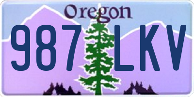 OR license plate 987LKV
