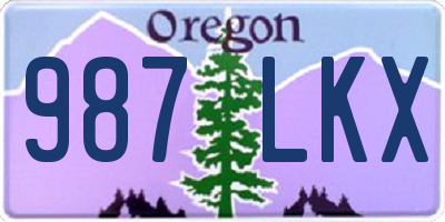 OR license plate 987LKX