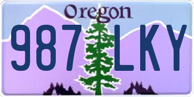 OR license plate 987LKY