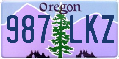 OR license plate 987LKZ