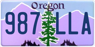 OR license plate 987LLA