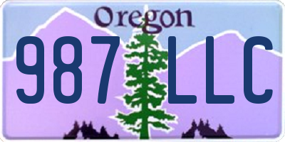 OR license plate 987LLC