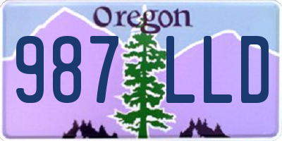 OR license plate 987LLD