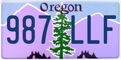 OR license plate 987LLF