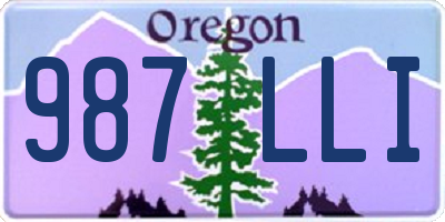 OR license plate 987LLI