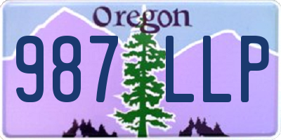 OR license plate 987LLP