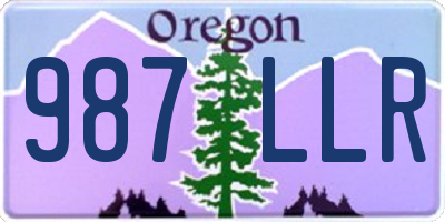 OR license plate 987LLR