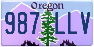 OR license plate 987LLV