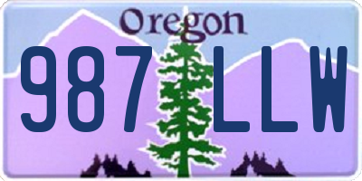 OR license plate 987LLW