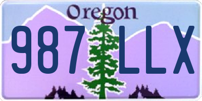 OR license plate 987LLX