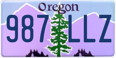 OR license plate 987LLZ