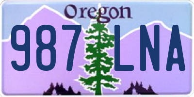 OR license plate 987LNA