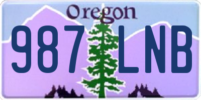 OR license plate 987LNB