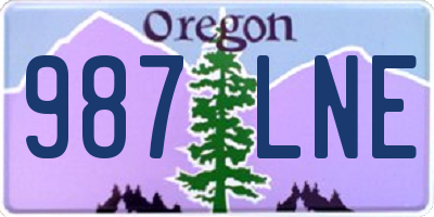 OR license plate 987LNE