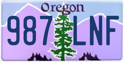 OR license plate 987LNF