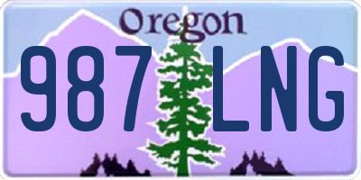 OR license plate 987LNG