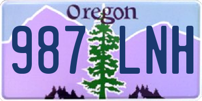 OR license plate 987LNH