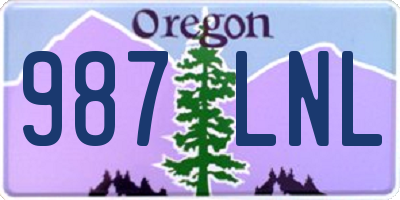 OR license plate 987LNL
