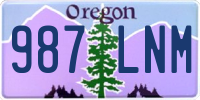 OR license plate 987LNM