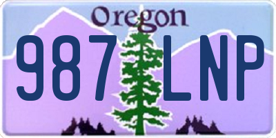 OR license plate 987LNP