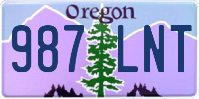 OR license plate 987LNT