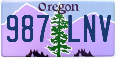 OR license plate 987LNV