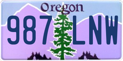 OR license plate 987LNW