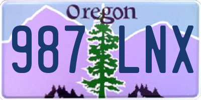 OR license plate 987LNX