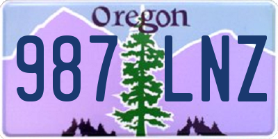 OR license plate 987LNZ