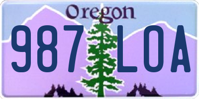 OR license plate 987LOA